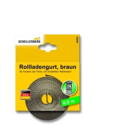 Schellenberg Gurtband Mini 14 mm / 6 m braun