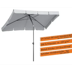 Schneider Schirme Sonnenschirm Aquila 225 x 120 cm silbergrau