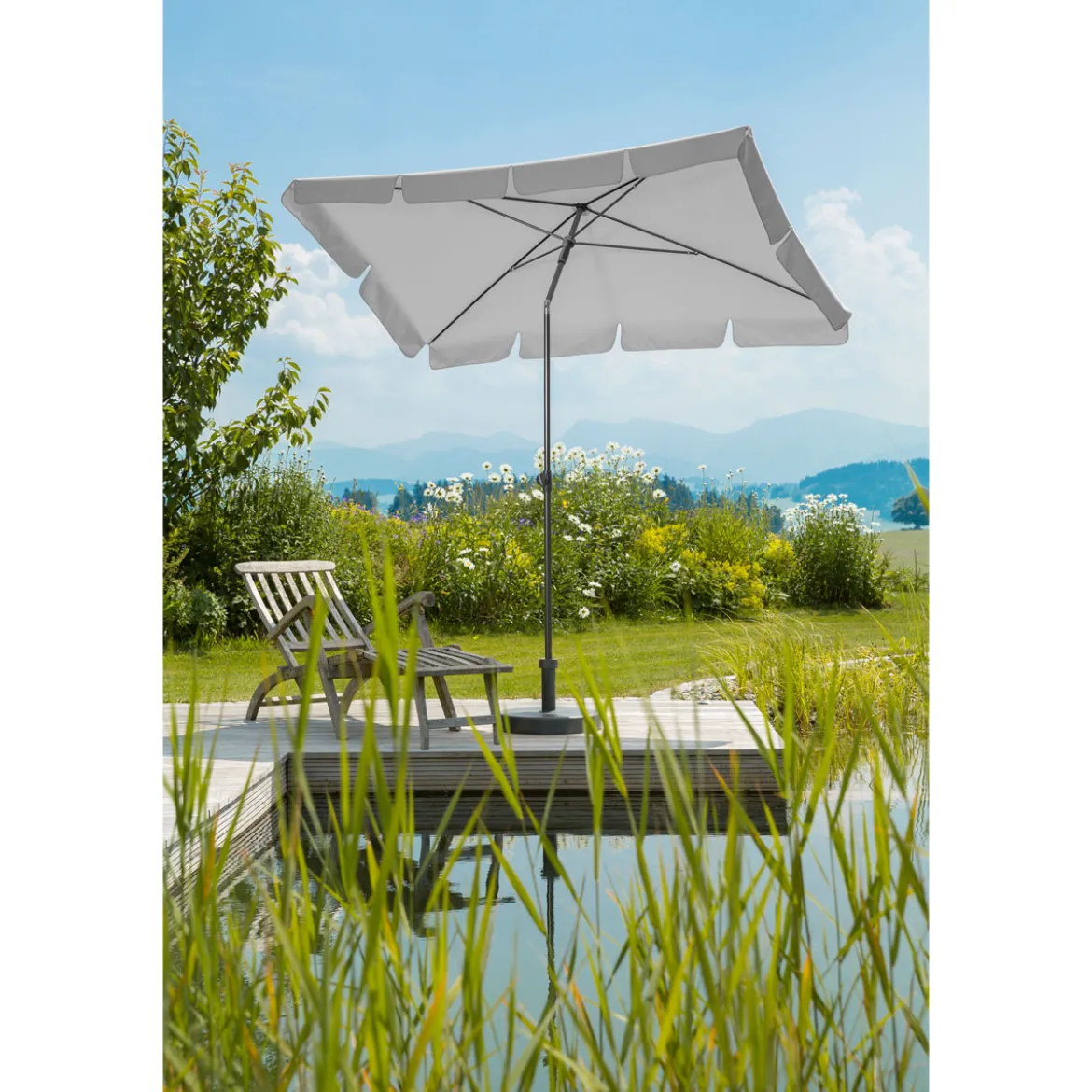 Schneider Schirme Sonnenschirm Aquila 225 x 120 cm silbergrau