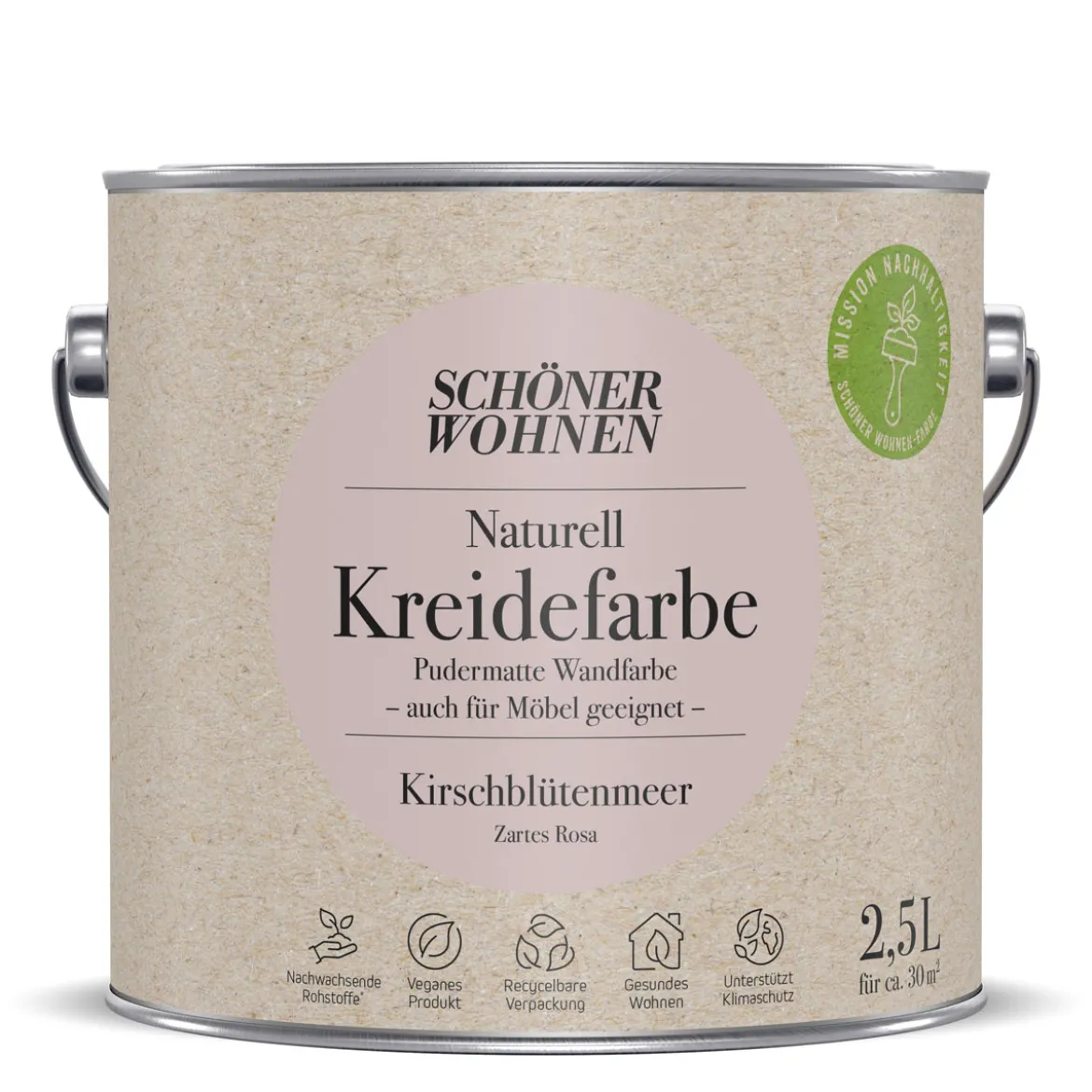 Schöner Wohnen FarbeNaturell Kreidefarbe 2,5 L Kirschblueten- meer