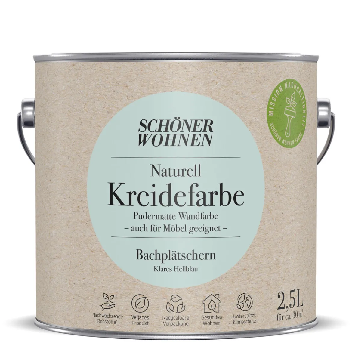 Schöner Wohnen FarbeNaturell Kreidefarbe 2,5 L Bachplätschern