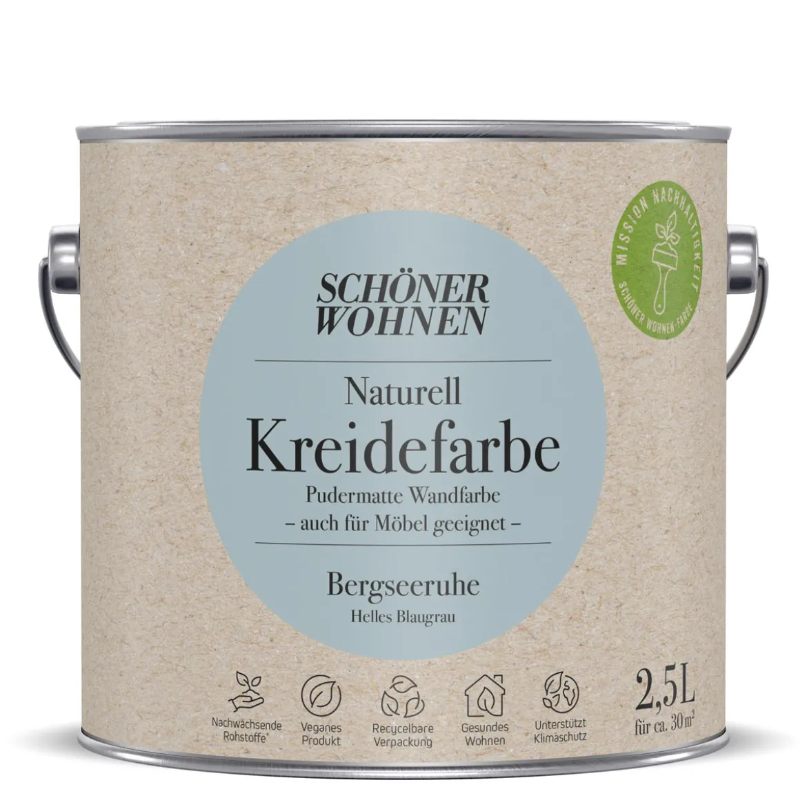 Schöner Wohnen FarbeNaturell Kreidefarbe 2,5 L Bergseeruhe