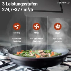 Schraeghaube 60 cm Glas EEK B schwarzmit Glasschirm LED Beleuchtung Druckkast