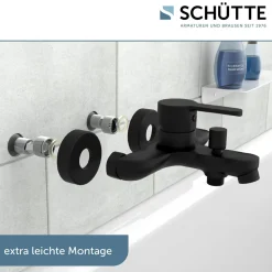 Schütte Badewannenarmatur Denver schwarz matt