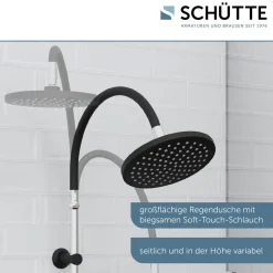 Schütte Überkopf-Brauseset Matao Rain chrom/Schwarz matt
