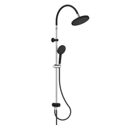 Schütte Überkopf-Brauseset Matao Rain chrom/Schwarz matt