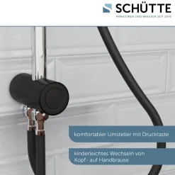 Schütte Überkopf-Brauseset Matao Rain chrom/Schwarz matt