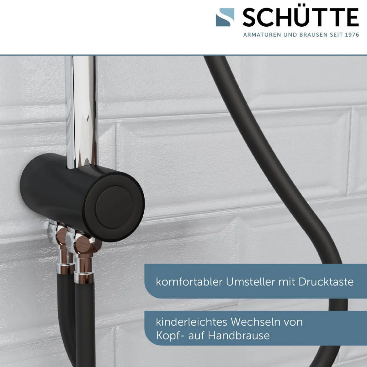 Schütte Überkopf-Brauseset Matao Rain chrom/Schwarz matt
