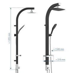 Schütte Überkopfbrause-Set Madagaskar schwarz