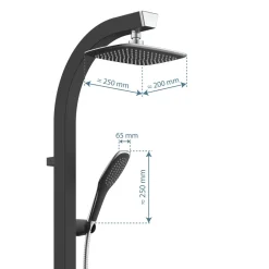 Schütte Überkopfbrause-Set Madagaskar schwarz