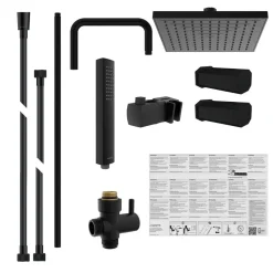 Schütte Überkopf-Brauseset TOKYO, Schwarz matt