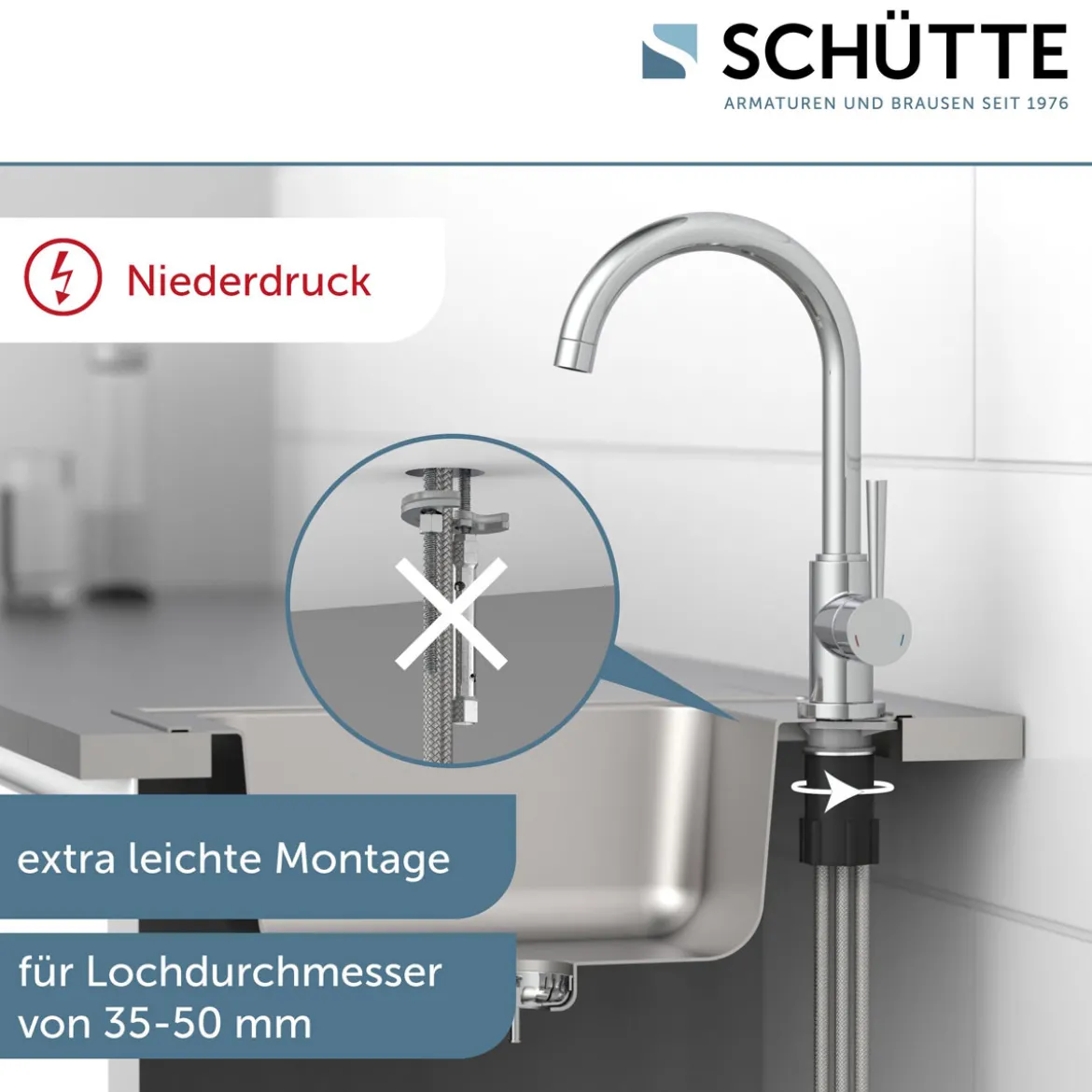 Schütte Küchenarmatur Cornwall Spültischarmatur chrom