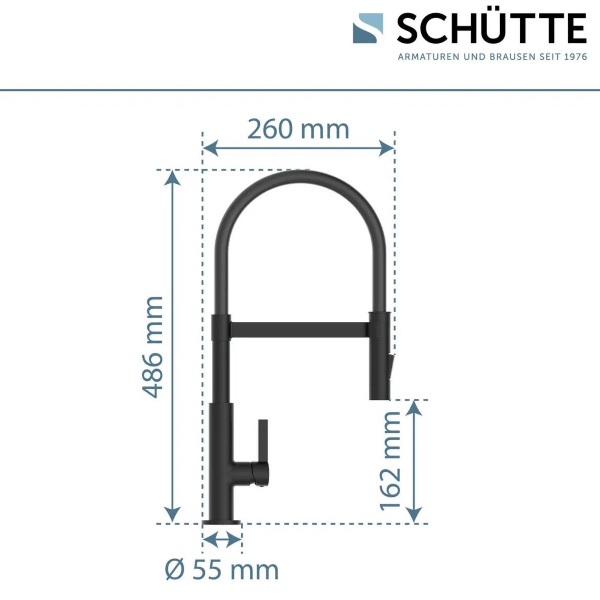 Schütte Küchenarmatur Miami schwarz matt