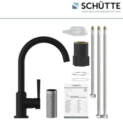 Schütte Spültischarmatur Cornwall Niederdruck schwarz matt