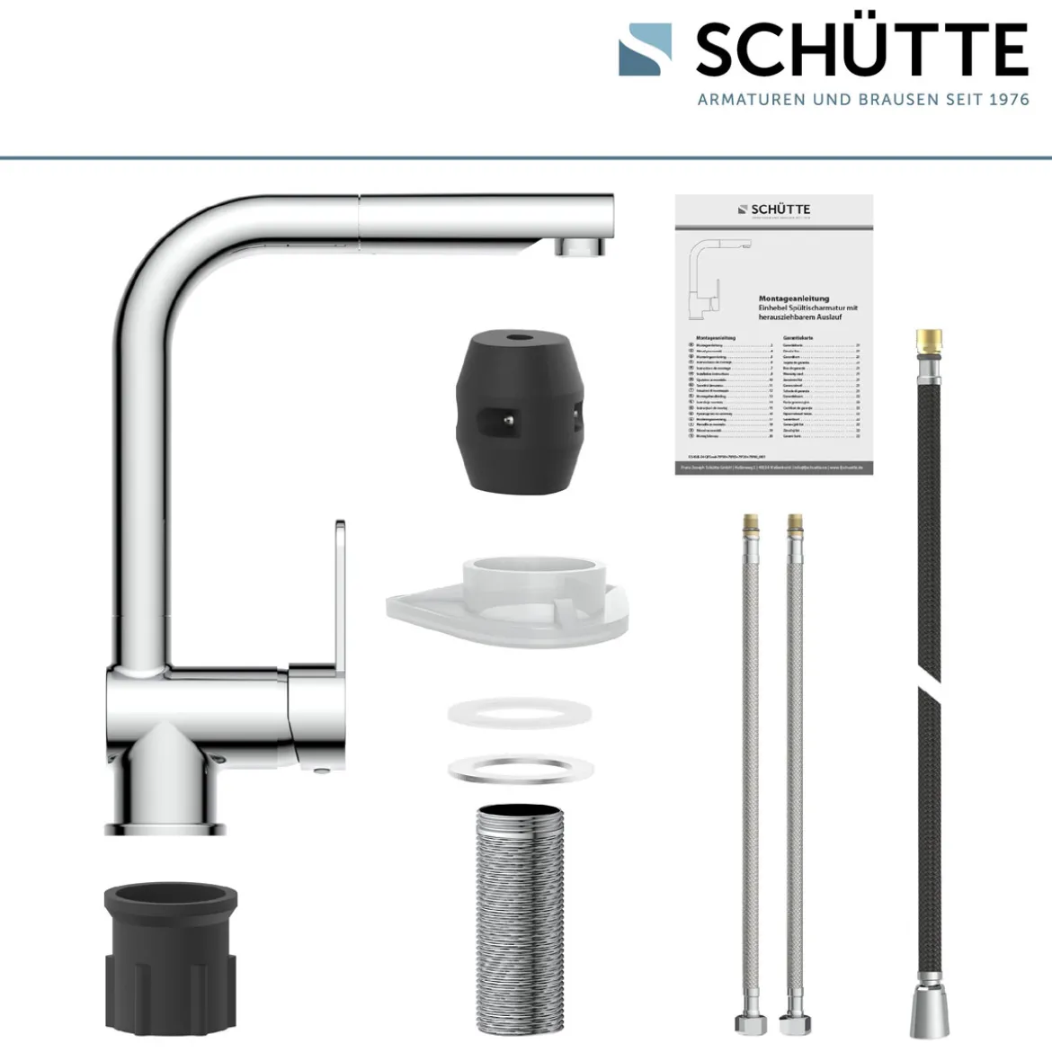 Schütte Spültischarmatur London chrom mit herausziehbarem Auslauf