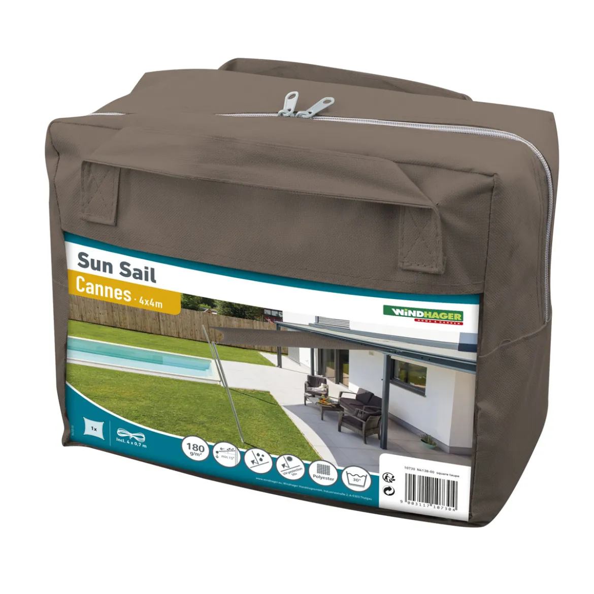 Segel Cannes Qu 4x4m taupe