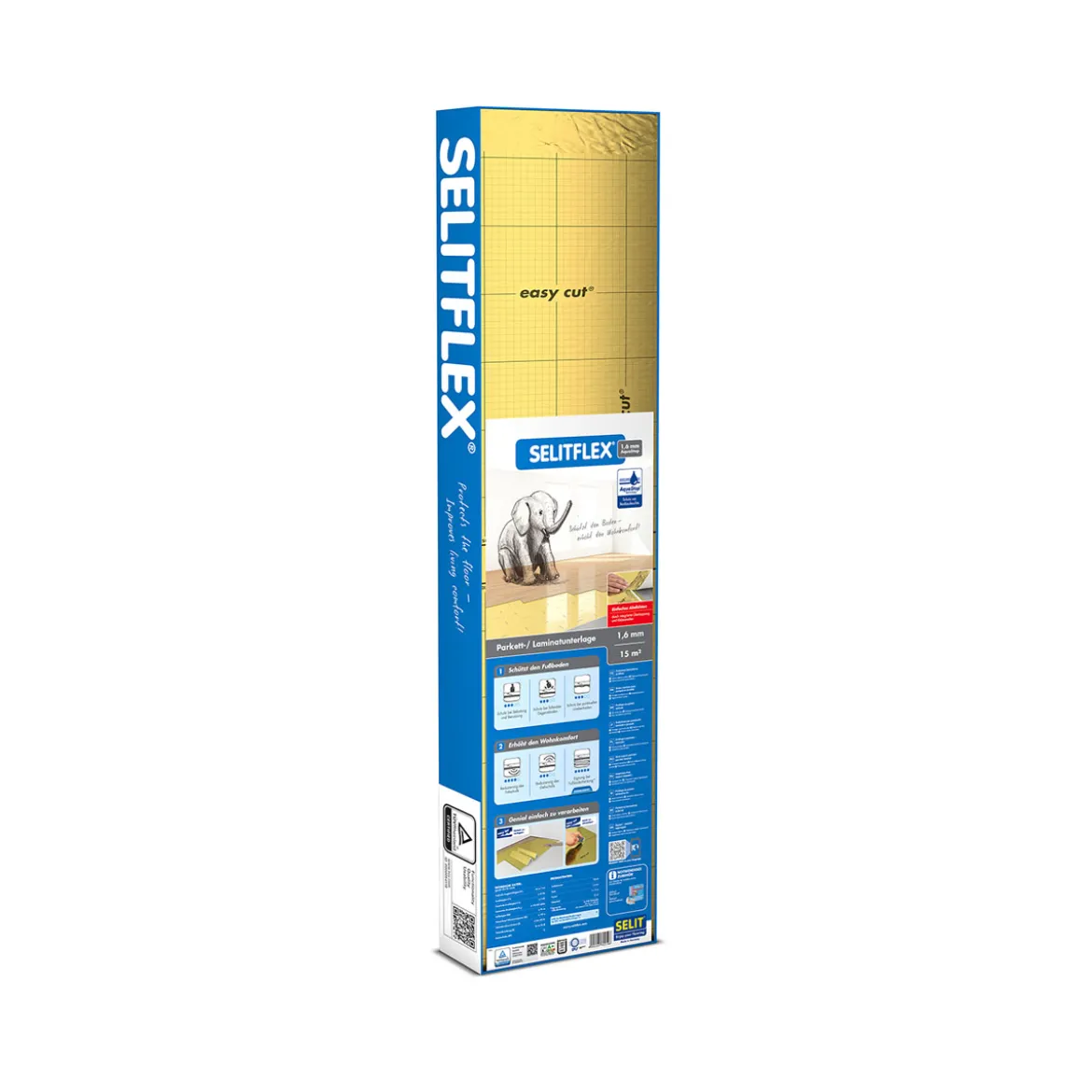 SelitSELITFLEX 1,6 mm AquaStop Parkett-/Laminatunterlage 15m²