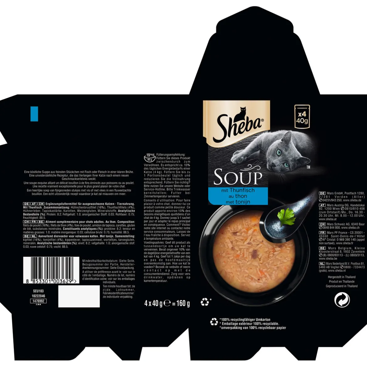 Sheba Katzensuppe mit Thunfisch 4 x 40 g