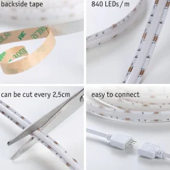 SimpLed COB Strip Set 3m RGB 22W 230/12VDC weiss Metall