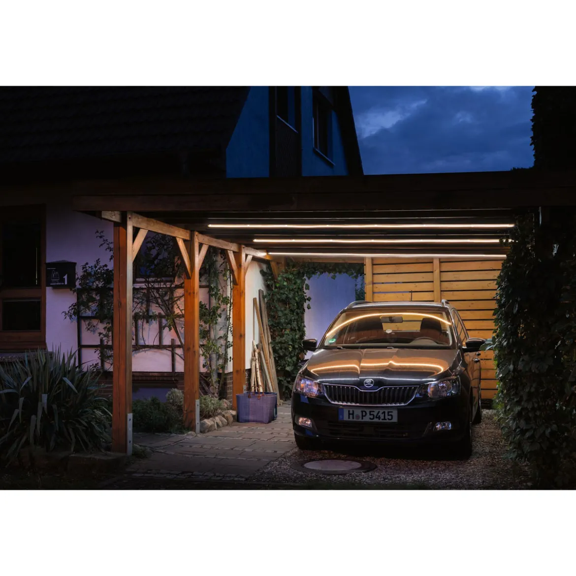 SimpLED Outdoor Stripe Set 5m Warmweiss20 W 230/24V DC Weiss Kst