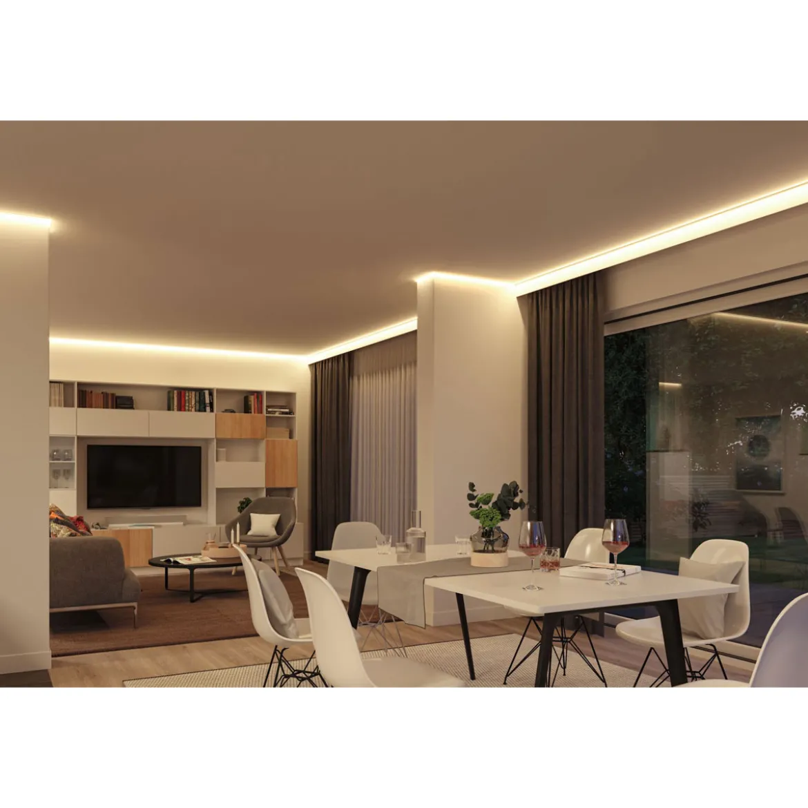 SimpLED Stripe Set 5m RGB Zigbee 230/12VDC Weiss Metall Kst