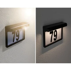 Solar HausNr.-Leuchte Dayton II SchwarzIP44 3000K