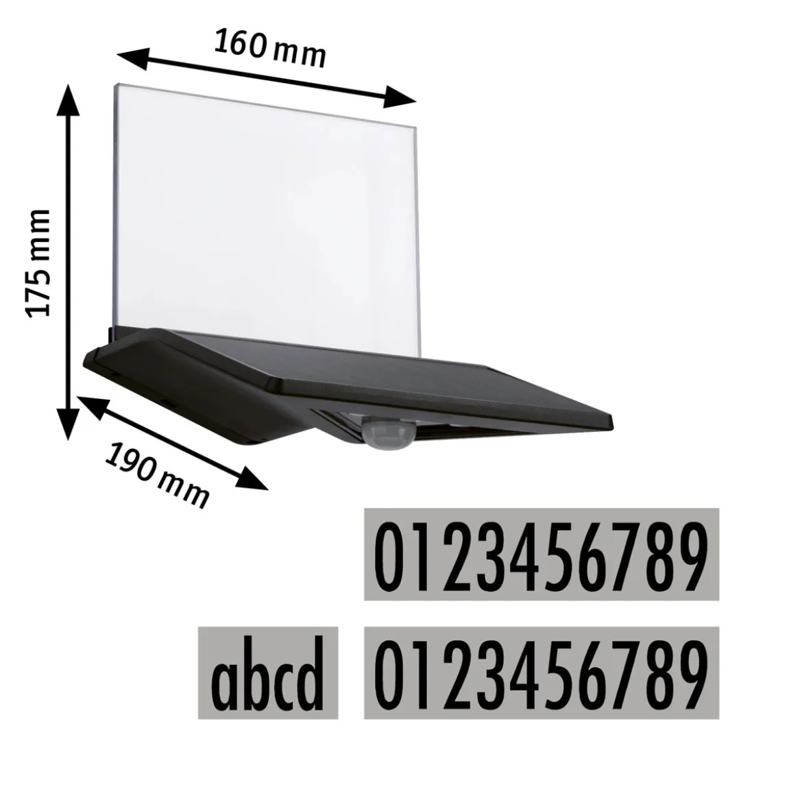 Solar HausNr.-Leuchte Yoko BWM Anthr.IP44 3000K 150lm