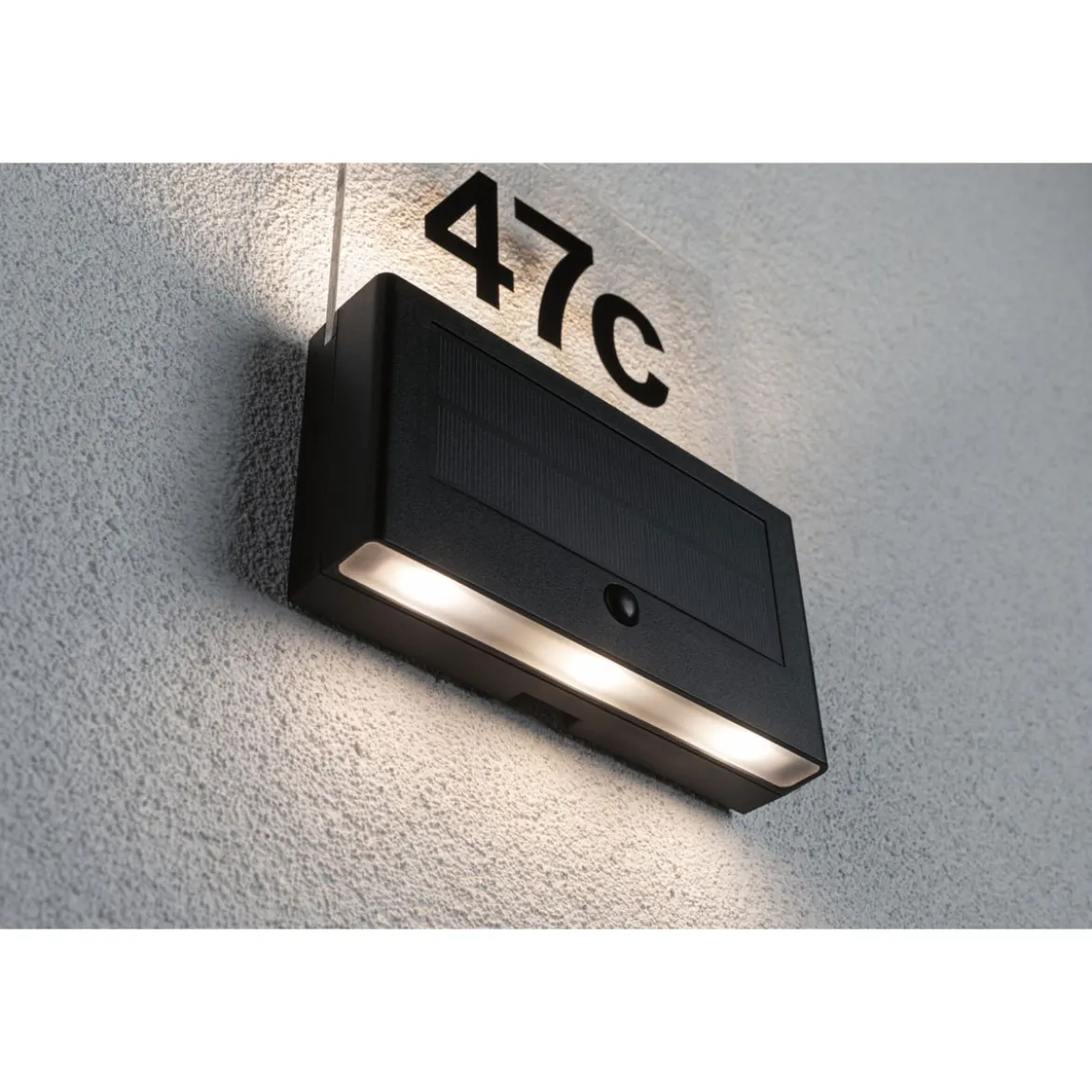 Solar Hausnummer Neda PIR AnthrazitIP44 3000K