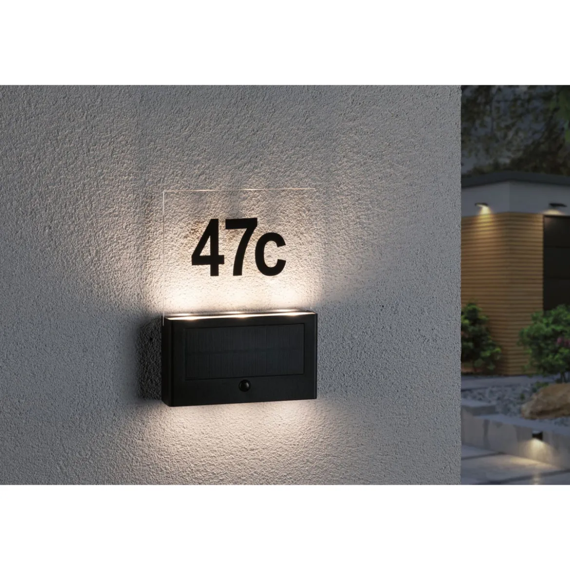 Solar Hausnummer Neda PIR AnthrazitIP44 3000K