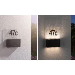 Solar Hausnummer Neda PIR AnthrazitIP44 3000K