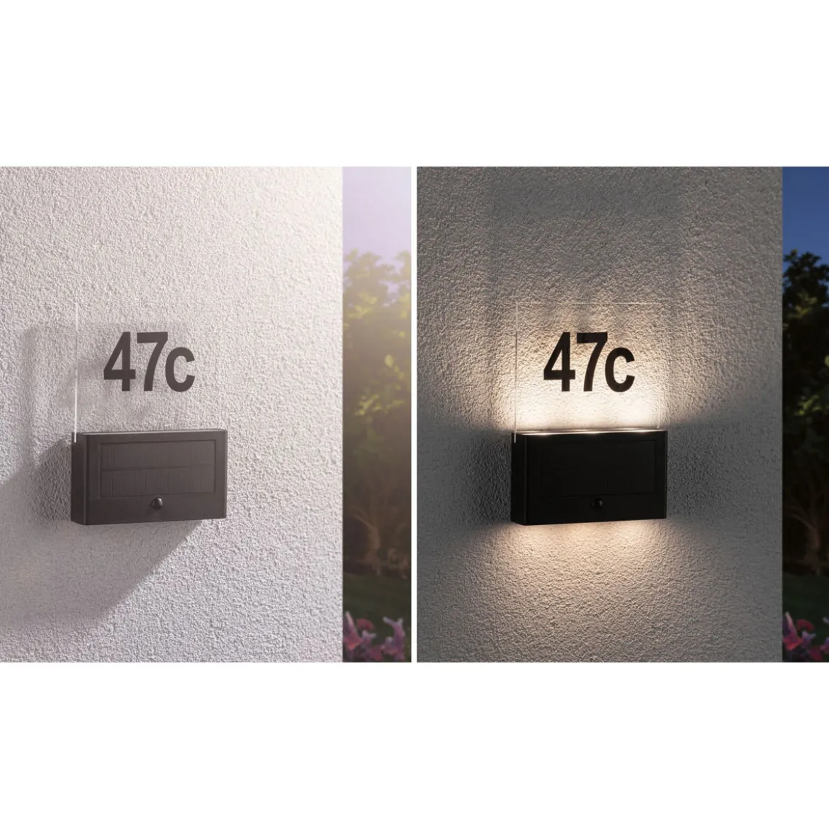Solar Hausnummer Neda PIR AnthrazitIP44 3000K