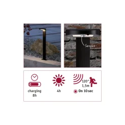 Solar Pollerleuchte Ryse BWM AnthrazitIP44 3000K 100lm