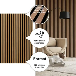 Sonido Elements Akustikpaneel Oiled oak1200x560x18mm FSC