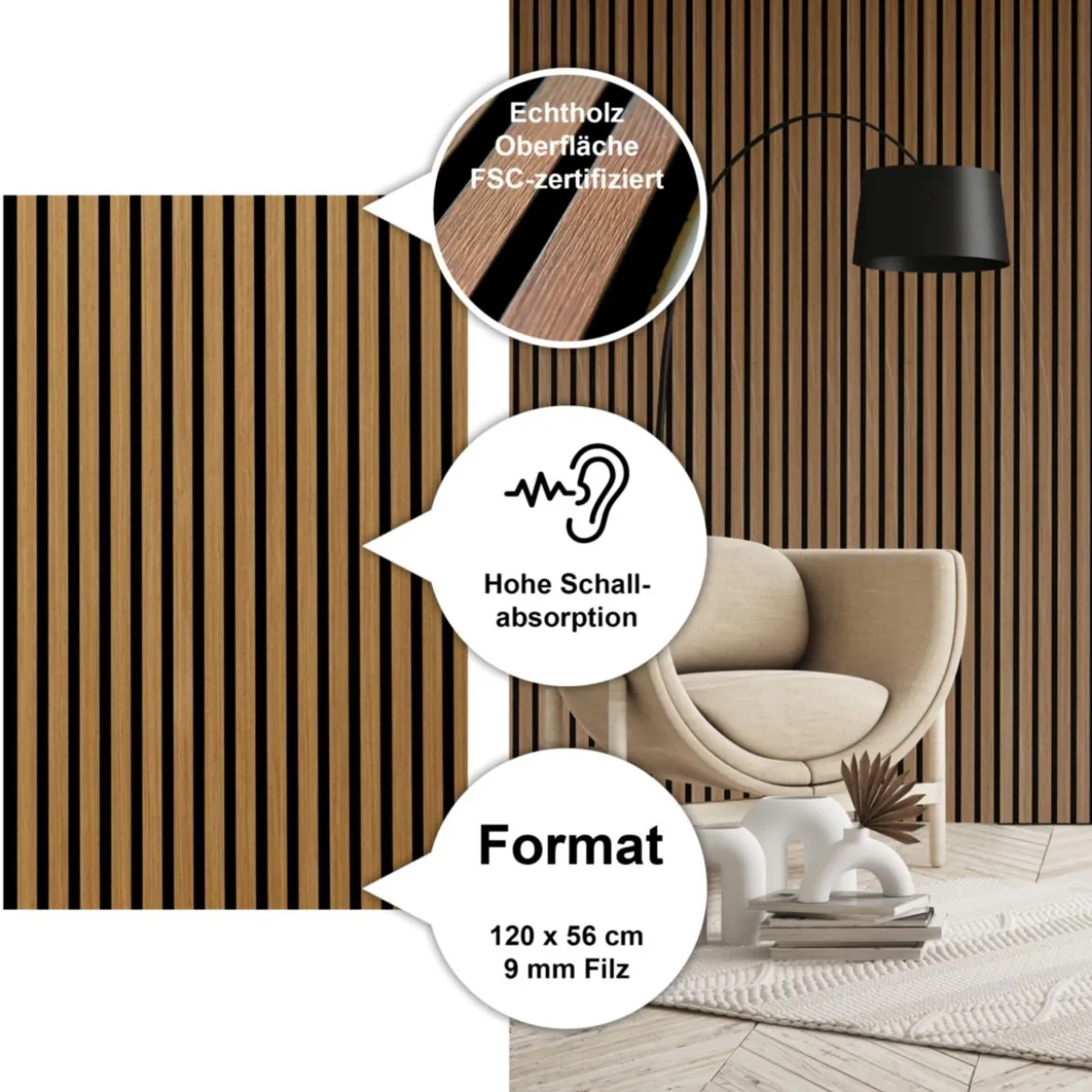 Sonido Elements FSC Oiled oak2440x560x18mm FSC