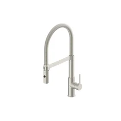 SP-Armatur ALUNA mit Geschirrbrause,schwenkbar, Keramikkar., Edelstahl-Optik