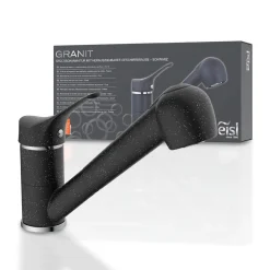 SP-Armatur Granit schwarz mit Geschirr-Brause 2S Kartusche mit keram.Dichtungen