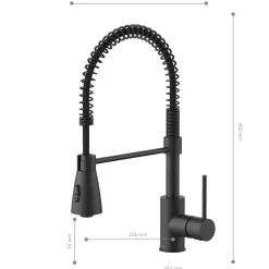SP-Armatur KALANI mit PendelbrauseKeramikkartusche 35mm, schwarz