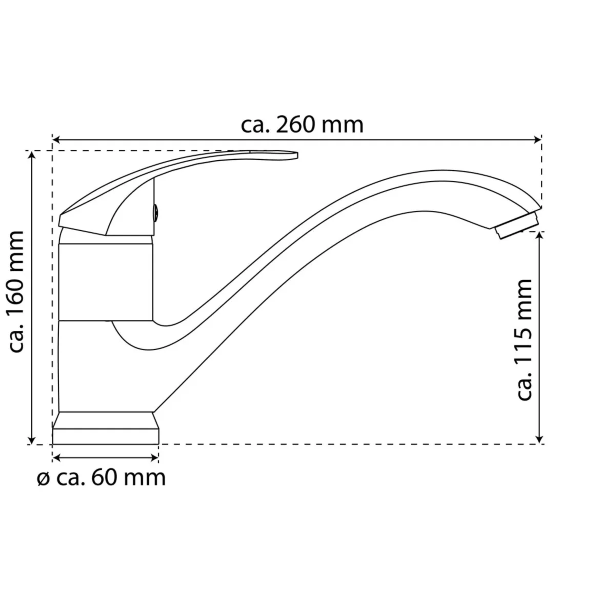 SP-Armatur Rimini chrom 360Gr. schwenkbmit Keramik-Kartusche inkl. Befestigung