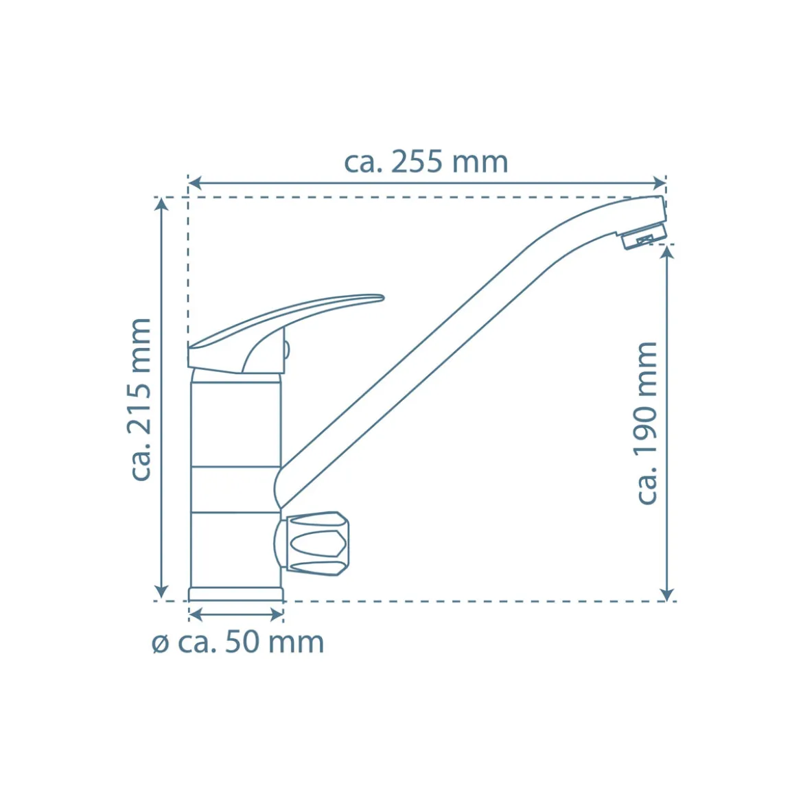 SP-Armatur Ultra chrom schwenkbar mit3/4" Maschinenanschluss inkl. Befest.