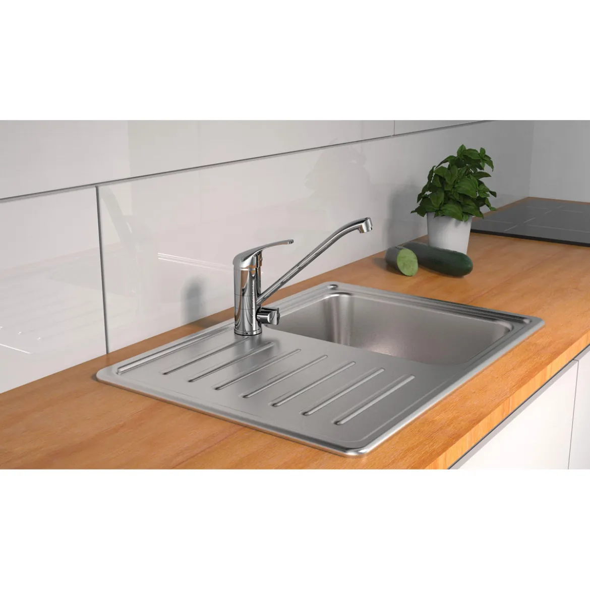 SP-Armatur Ultra chrom schwenkbar mit3/4" Maschinenanschluss inkl. Befest.