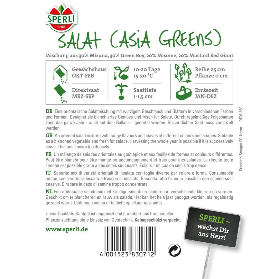 Sperli Asia-Salatmischung Asia Spicy Green Mix