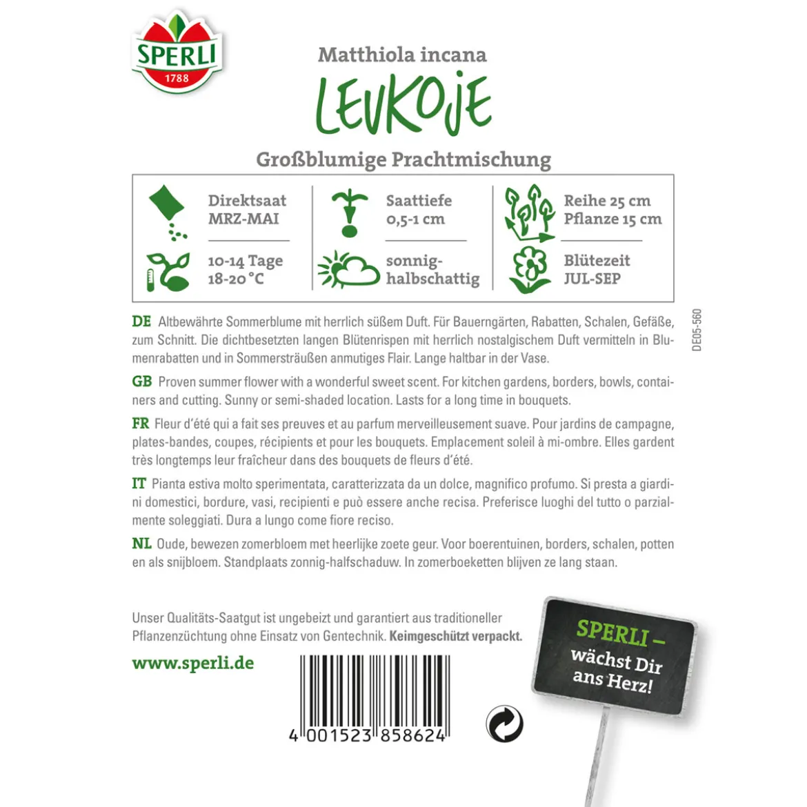 Sperli Levkojen Großblumige Mischung