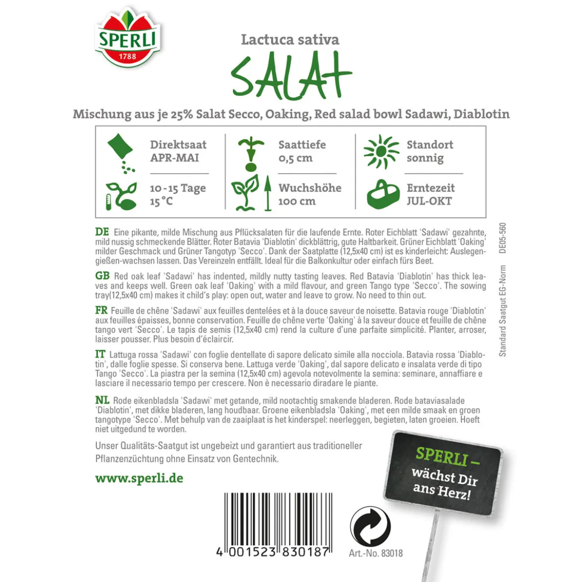 Sperli Salat-Mischung Baby Leaf