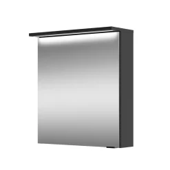 Spiegelschrank Mara, 55cm, 1 Tür, Soft-Close, LED-Kranzbeleuchtung