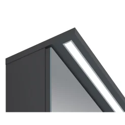 Spiegelschrank Mara, 55cm, 1 Tür, Soft-Close, LED-Kranzbeleuchtung