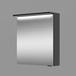 Spiegelschrank Mara, 55cm, 1 Tür, Soft-Close, LED-Kranzbeleuchtung