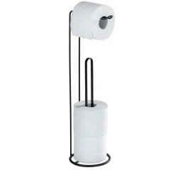 Stand Toilettenpapierhalter 2 in 1,Lugano schwarz