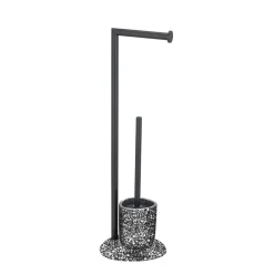Stand WC-Garnitur Terrazzo, schwarz