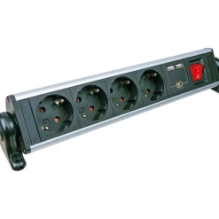 Steckdosenleiste 4-fach USB mitTischbefestigung