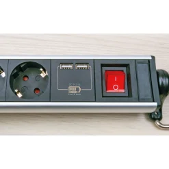 Steckdosenleiste 4-fach USB mitTischbefestigung